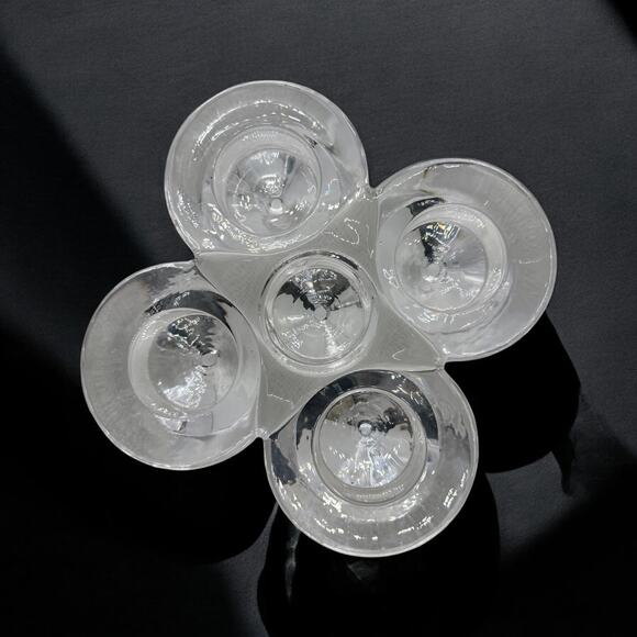 Modern Crystal Votive Candle Holder–5 Cone Geometric Design–Glass Tealight - Picture 9 of 9